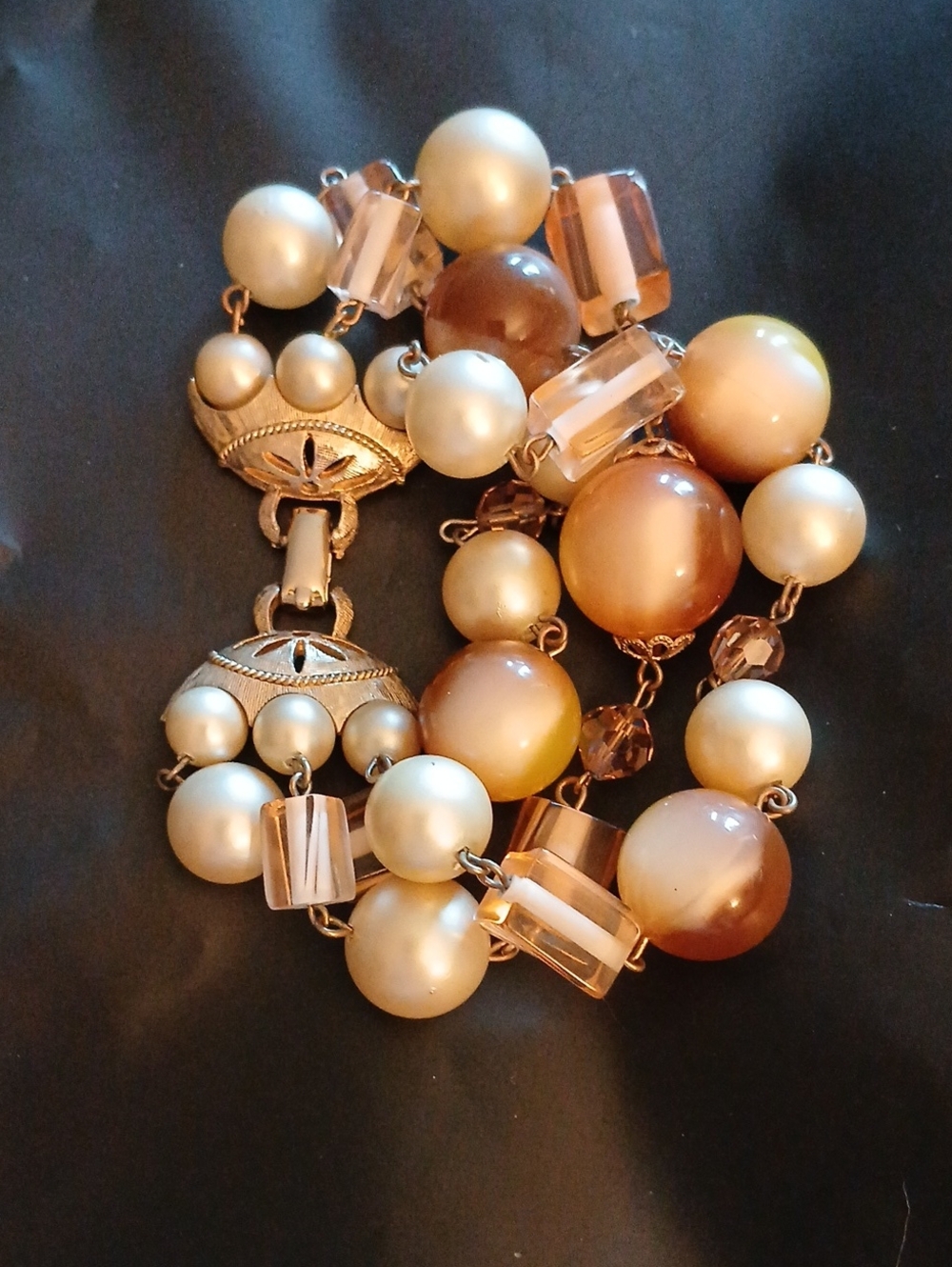 vintage multi-strand mid-century costume bracelet